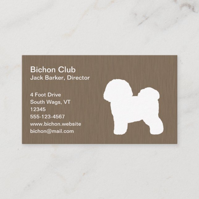 Bichon Frise Silhouette Business Card (Front)