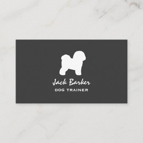 Bichon Frise Silhouette  Dog Breed  Pet Care Business Card