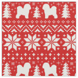 Bichon Frise Silhouettes Dogs Christmas Holiday Fabric