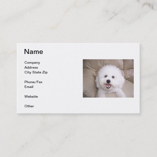 Bichon Frise Smiling Business Card