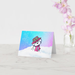 Bichon Frise Snowy Winter Card