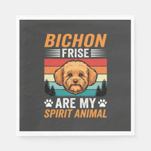 Bichon Frise Spirit Animal Retro Dog Napkins