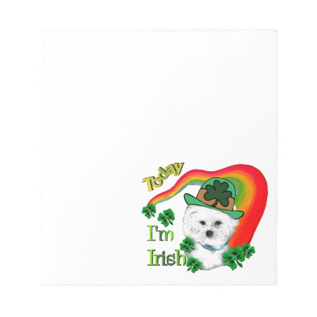 Bichon Frise St Patricks Notepad (Front)
