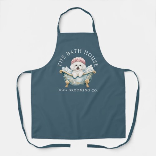 Bichon Frise Teal Dog Grooming Apron | Deluxe