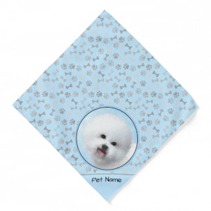 Bichon Frise Tenerife Painting White Cute Dog Art Bandana