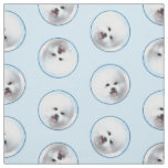 Bichon Frise Tenerife Painting White Cute Dog Art Fabric