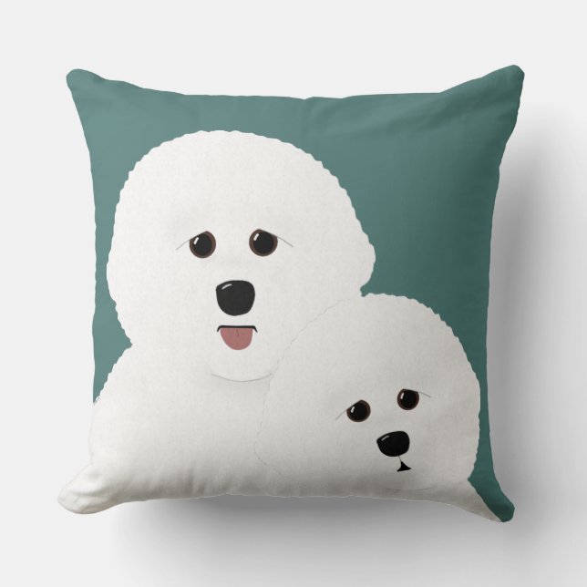 Bichon Frise Throw Pillow (Front)