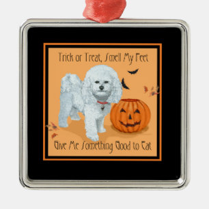 Bichon Frise Trick or Treat Metal Ornament