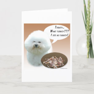 Bichon Frise Turkey Holiday Card