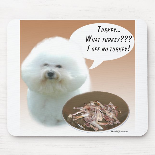 Bichon Frise Turkey Mouse Pad (Front)