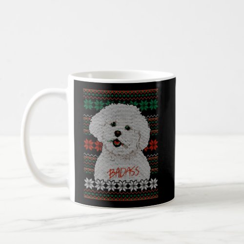 Bichon Frise Ugly Christmas Sweater Design Coffee Mug