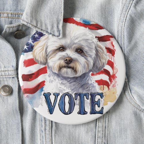 Bichon Frise US Elections Vote for a Change Button