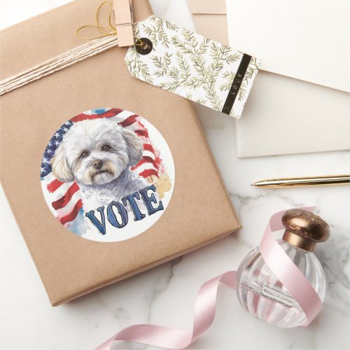 Bichon Frise US Elections Vote for a Change Classic Round Sticker
