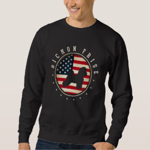 Bichon Frise Usa Flag 4th July Dog Mom Dad Sweatshirt