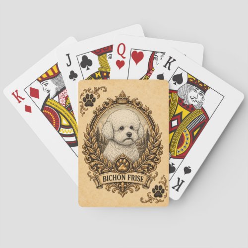 Bichon Frise, Vintage Heritage Dog Poker Cards