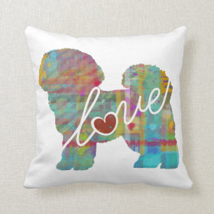 Bichon Frise Watercolor Throw Pillow