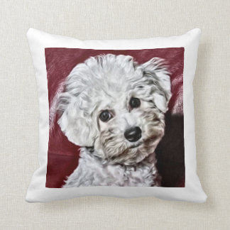 Bichon Frise Watercolor Throw Pillow