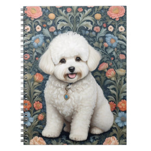Bichon Frisé William Morris Inspired Floral Notebook
