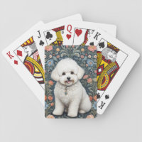 Bichon Frisé William Morris Inspired Floral Playing Cards