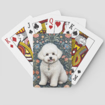 Bichon Frisé William Morris Inspired Floral Poker Cards