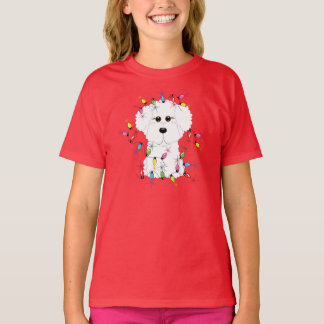 Bichon Frise with Christmas Lights T-Shirt
