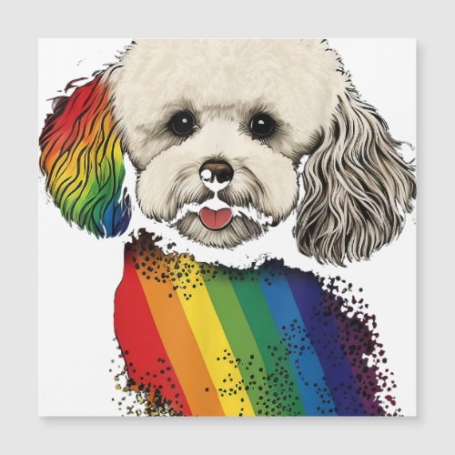Bichon Gay Pride Dog LGBT Rainbow Flag on Bichon F