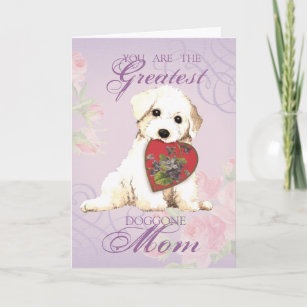 Bichon Frise Mothers Day Personalised Greeting Card pidmother Mum Mummy Love