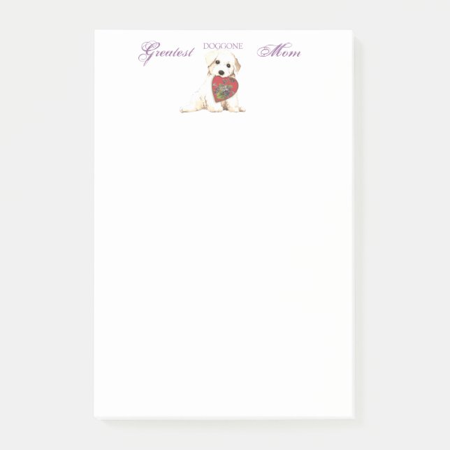 Bichon Heart Mom Post-it Notes (Front)