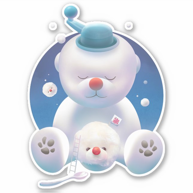Bichon Ice Shaver Dreamland Sticker (Front)