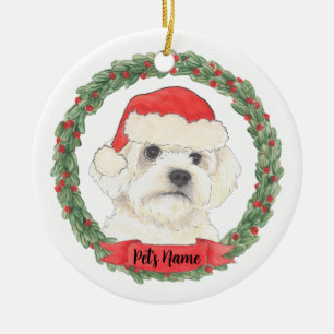 Bichon Maltese Maltipoo Havanese Christmas Ceramic Ornament