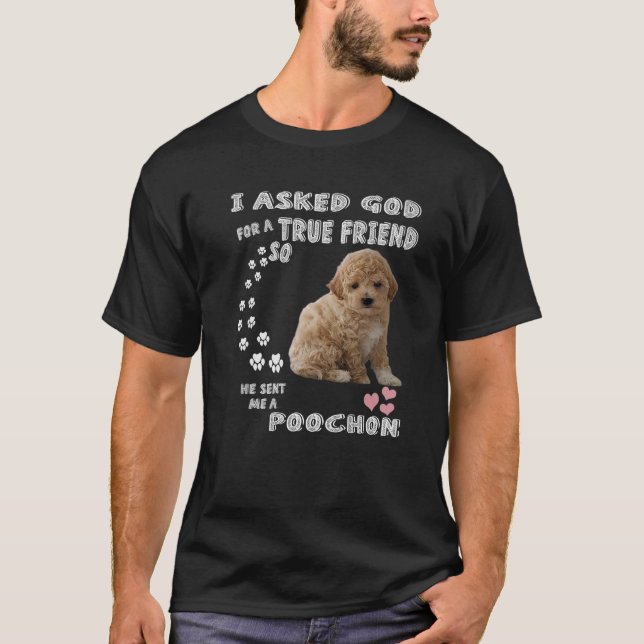 Bichon Poodle Dog Mom, Bichon Poo Dad Costume, Cut T-Shirt (Front)