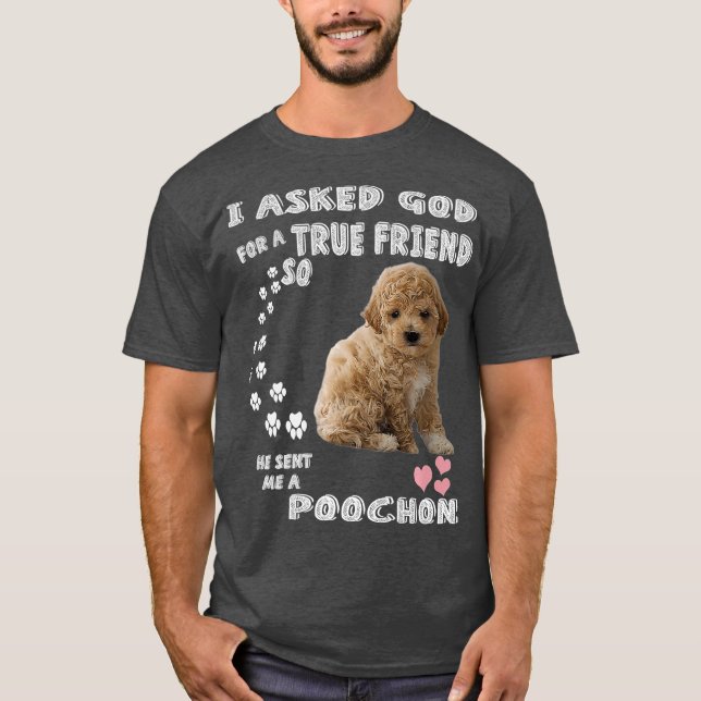 Bichon Poodle Dog Mom Bichon Poo Dad Costume T-Shirt (Front)