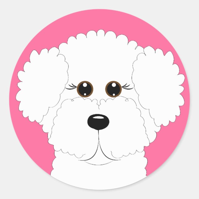 Bichon Puppy Classic Round Sticker (Front)
