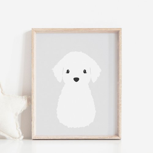 Bichon Puppy Dog Nursery  Kids Decor Poster