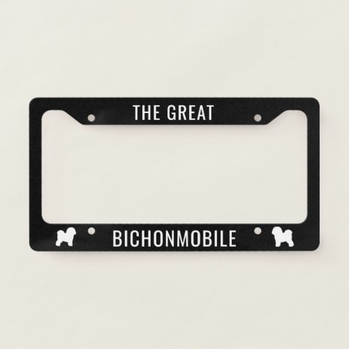 Bichonmobile Bichon Frise Silhouettes Custom License Plate Frame