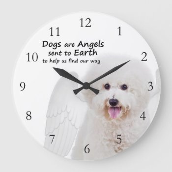 Bichons Are Angels Clock by ForLoveofDogs at Zazzle