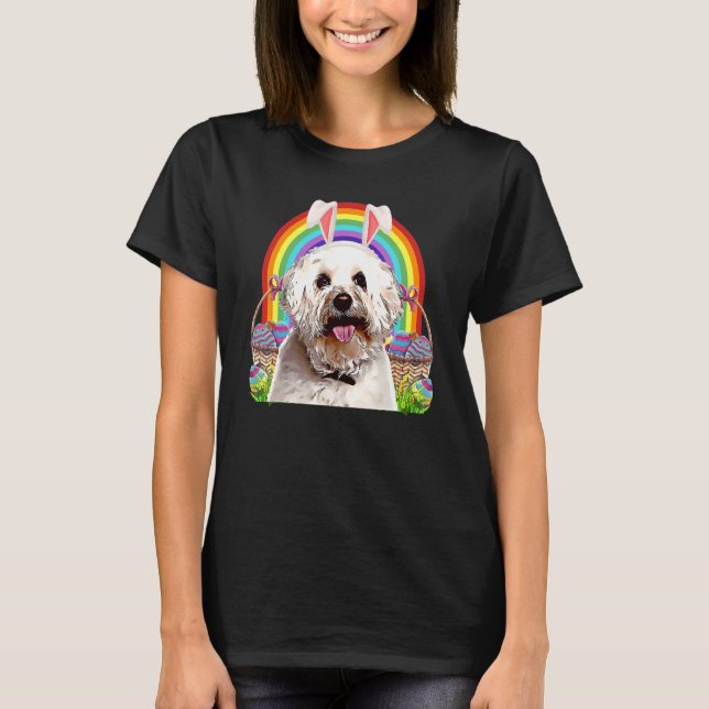 Bichons Frise Dog Easter Bunny Egg Hunt T-Shirt (Front)