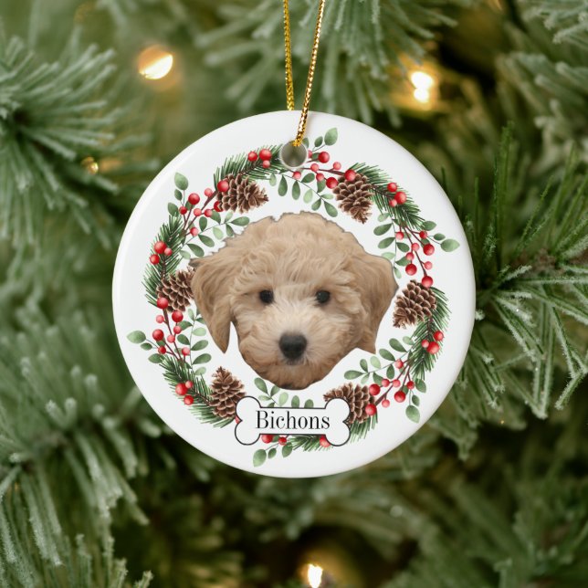 Bichons Frises dog Ceramic Ornament (Tree)