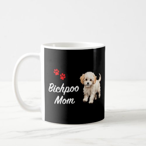 Bichpoo Dog Grandma Cute White Dog Design with Pup Coffee Mug