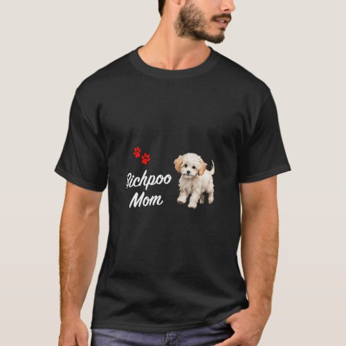 Bichpoo Dog Grandma Cute White Dog Design with Pup T_Shirt