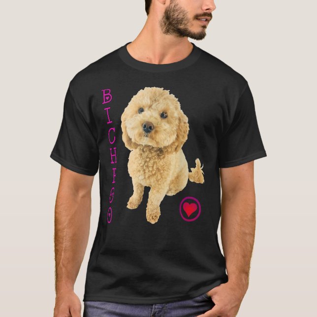 Bichpoo Puppy Dog Poodle Cross Noodle Super Cute B T-Shirt (Front)