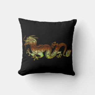 Bicolor Dragon Throw Pillow
