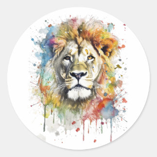 Bicolor The King of Color - A Majestic Lion Classic Round Sticker