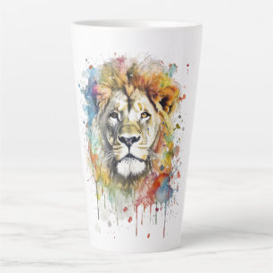 Bicolor The King of Color - A Majestic Lion Latte Mug