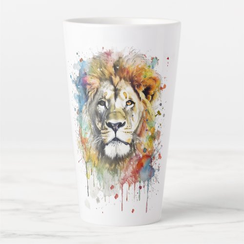 Bicolor The King of Color _ A Majestic Lion Latte Mug