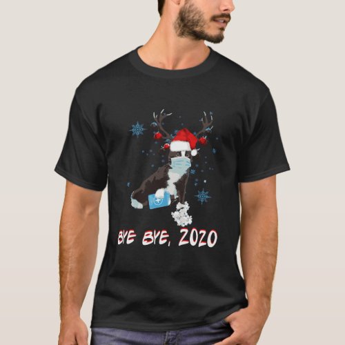 Bicolor_Tuxedo Cat Bye Bye 2020 Christmas New Year T_Shirt
