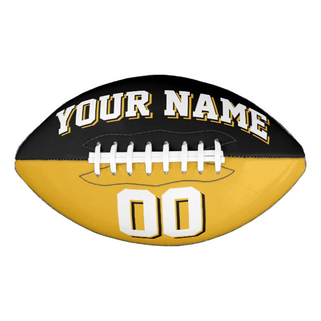 BICOLORED Black And Gold Custom Football (Front)