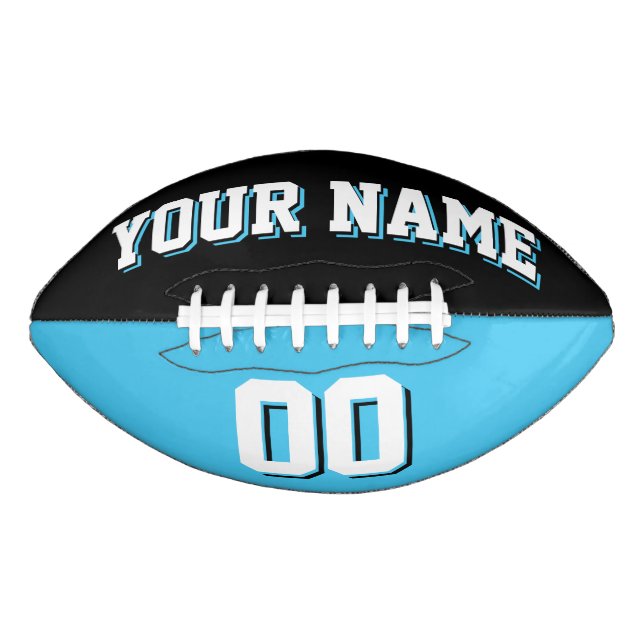 BICOLORED Black And Light Blue Custom Football (Front)