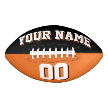 Bicolored Black And Orange Custom Football by Custom_Footballs at Zazzle