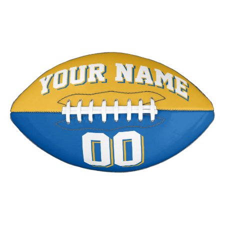 Bicolored Gold And Blue Custom Football